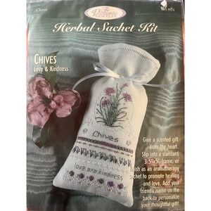 The Victoria Sampler Chives Herbal Sachet Cross Stitch Kit HS 04 Thea Dueck